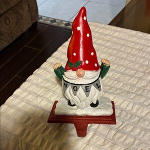 Holiday Gnome Stocking Holder - Red and Green
